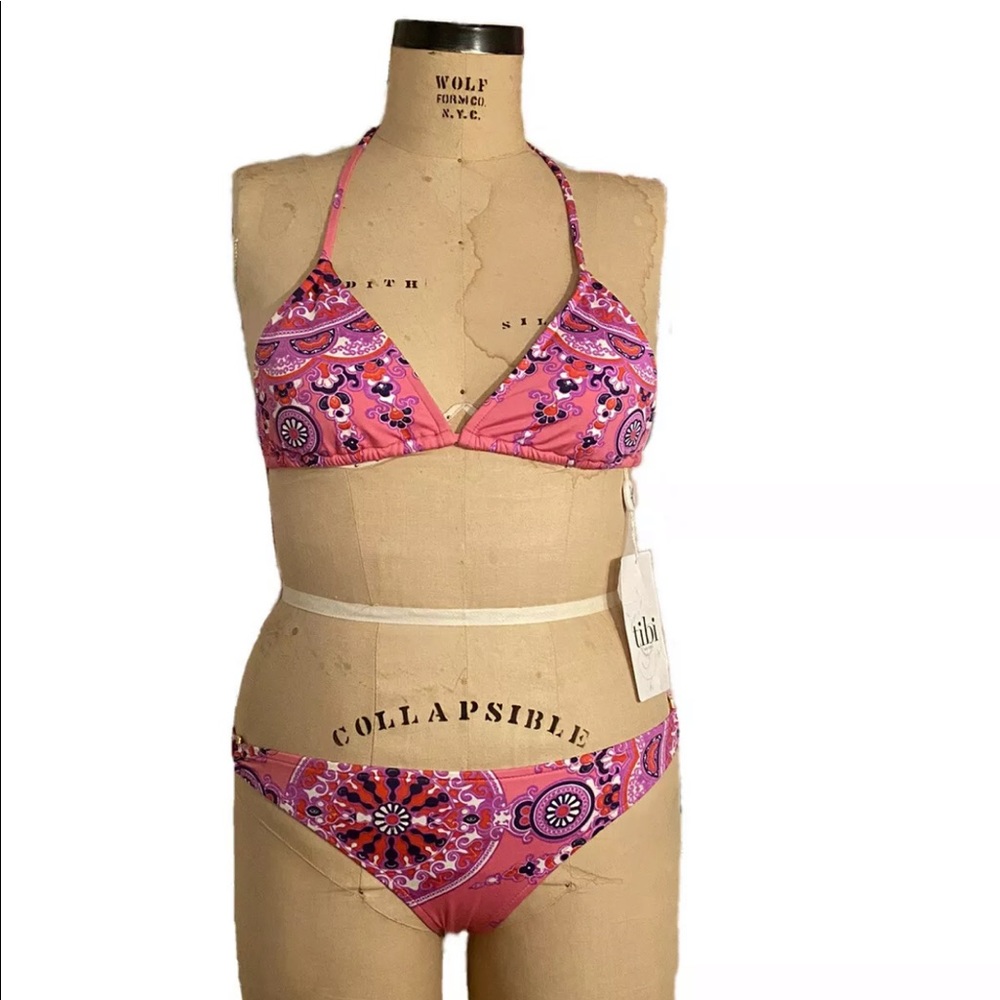 NWT Tibi New York Pink Paisley Print Bikini